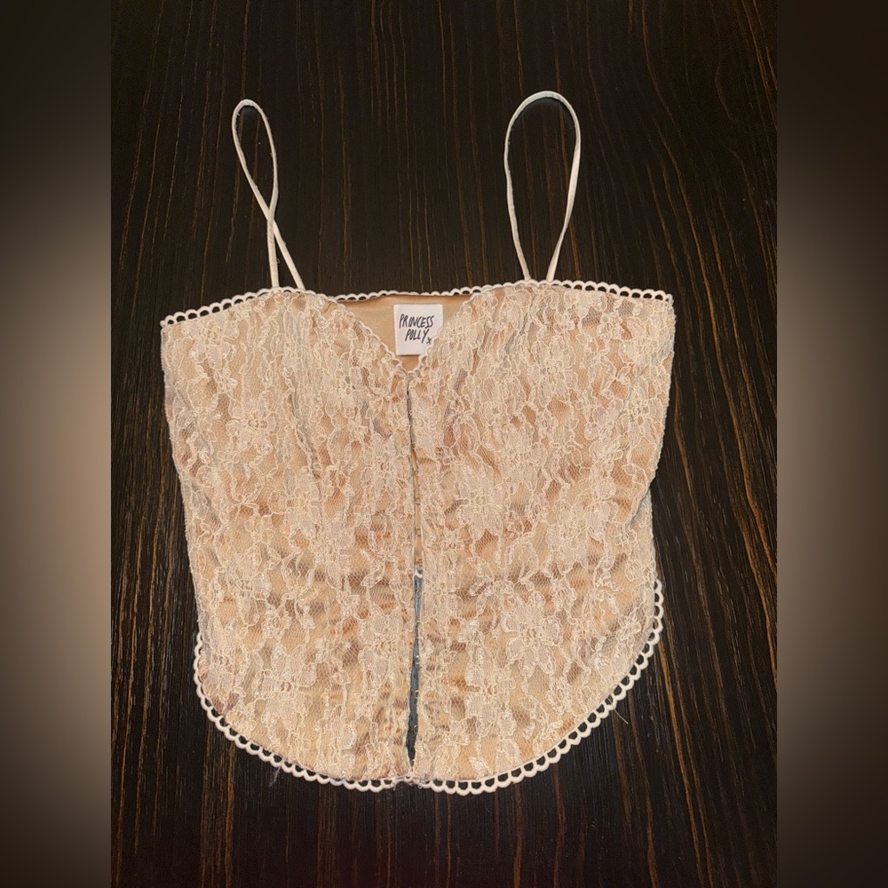 Princess Polly Cream Lace Bustier Camisole